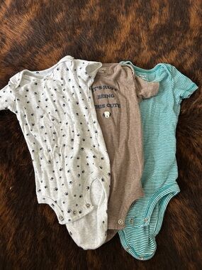 Kids One-Piece Bodysuit Pack - Gray, Brown, Teal